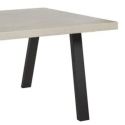 Table repas 200cm plateau aspect bois clair pieds U métal noir - BEACH