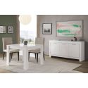 DENAE - Buffet 3 Portes L160cm Laqué Blanc Brillant