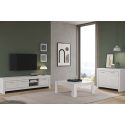 DENAE - Buffet 2 Portes L112cm Laqué Blanc Brillant