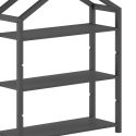 ARKAN - Bibliothèque Cabane en Pin Massif laqué Anthracite 3 Niveaux