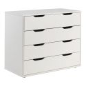 SLEEPY - Commode 4 Tiroirs Blanche Compatible Lits Mezzanine ou Mi-Haut
