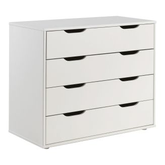 SLEEPY - Commode 4 Tiroirs Blanche Compatible Lits Mezzanine ou Mi-Haut
