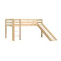 SLEEPY - Lit Mi-Haut Tobogan en Pin Naturel 90x200cm