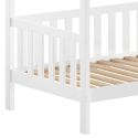 CABANON - Lit Cabane avec Barrières 90x200cm en Pin Massif laqué Blanc