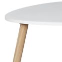 Table d'appoint forme triangulaire H40cm blanche pieds en pin massif - KAREN