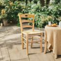 SUZY - Lot de 6 Chaises Naturelles et Assises en Paille