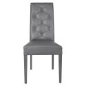 TREVI - Lot de 4 Chaises Simili Gris et Pieds Laqués