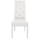 TREVI - Lot de 4 Chaises Simili Blanc et Pieds Laqués
