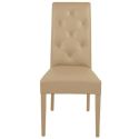 TREVI - Lot de 6 Chaises Simili Taupe et Pieds Laqués