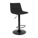 MAGNUS - Lot de 2 Tabourets Acier et Tissu Noir
