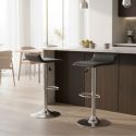 TARAN - Lot de 4 Tabourets de Bar Simili Noir