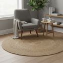 THANE - Tapis Rond Ø120cm en Fibre de Jute Naturel