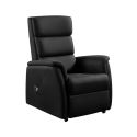 Fauteuil relax releveur en cuir vachette noir - MILLOR