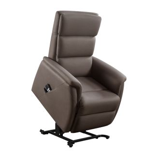 Fauteuil relax releveur en cuir vachette marron - MILLOR