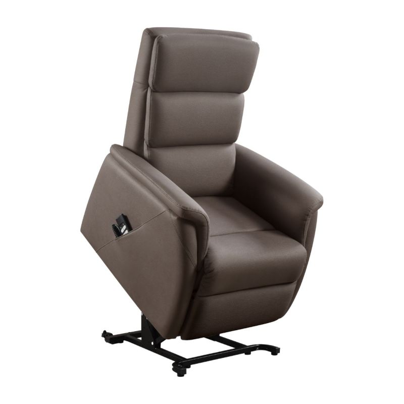 Fauteuil relax releveur en cuir vachette marron - MILLOR
