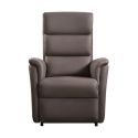 Fauteuil relax releveur en cuir vachette marron - MILLOR