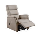 Fauteuil relax releveur en cuir vachette taupe - MILLOR