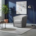 Fauteuil cabriolet pivotant 360° micro peau gris clair et gris foncé - GINKO