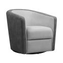 Fauteuil cabriolet pivotant 360° micro peau gris clair et gris foncé - GINKO
