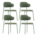 Lot de 4 Chaises vintage en métal avec assise et dossier en tissu chiné vertes - LADERI