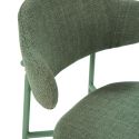 Lot de 4 Chaises vintage en métal avec assise et dossier en tissu chiné vertes - LADERI