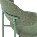 Lot de 4 Chaises vintage en métal avec assise et dossier en tissu chiné vertes - LADERI