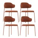 Lot de 4 Chaises vintage en métal avec assise et dossier en tissu chiné terracotta - LADERI