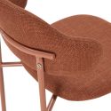 Lot de 4 Chaises vintage en métal avec assise et dossier en tissu chiné terracotta - LADERI