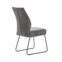 Lot de 4 chaises en velours côtelé et pieds en métal laqué coloris gris anthracite - ALIAN