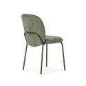 Lot de 2 chaises en tissu polyester doux vert et pieds en métal laqué noir - DARRIS