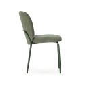 Lot de 2 chaises en tissu polyester doux vert et pieds en métal laqué noir - DARRIS