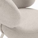 Fauteuil lounge en tissu polyester doux et pieds en métal laqué coloris beige - LIVONE