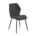 Lot de 2 chaises en tissu polyester doux noir et pieds en métal laqué noir - LUCIANA