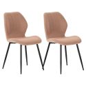 Lot de 2 chaises en tissu polyester maillé saumon et pieds en métal laqué noir - MALDI