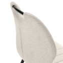 Lot de 2 chaises en tissu polyester maillé beige avec poignée et pieds en métal laqué noir - MILDA