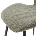 Lot de 2 chaises en tissu polyester maillé vert avec poignée et pieds en métal laqué noir - MILDA