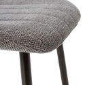 Lot de 2 tabourets de bar en tissu polyester maillé gris avec poignée et pieds en métal laqué noir - MILDA