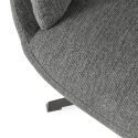 Fauteuil pivotant grand confort en tissu chenillé gris piètement métal laqué noir - LINETTE