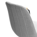 Lot de 2 chaises pivotantes en tissu maillé gris clair avec piètement métal laqué noir et accoudoirs - THALIA
