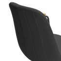 Lot de 2 chaises pivotantes en tissu maillé noir avec piètement métal laqué noir et accoudoirs - THALIA