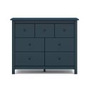Commode 7 tiroirs en pin massif laqué bleu marine - MYSIA