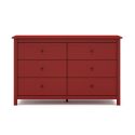 Commode 6 tiroirs en pin massif laqué rouge bordeaux - MYSIA