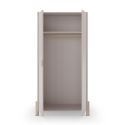 Penderie 2 portes en MDF et pin massif laqué crème pieds en pin naturel - ENORA