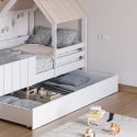 Tiroir en panneau de particules laqué blanc pour lit Nadia - NADIA