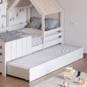 Tiroir en panneau de particules laqué blanc pour lit Nadia - NADIA