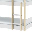 Lit superposé 3 couchages 90x190 en MDF laqué blanc et pin naturel - SOMIS