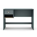 Bureau 1 tiroir et 1 niche en pin massif et MDF laqué vert kaki et naturel - KAINA