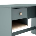Bureau 1 tiroir et 1 niche en pin massif et MDF laqué vert kaki et naturel - KAINA
