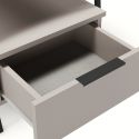 Chevet 2 niveaux avec 1 tiroir en mélaminé beige et structure en métal laqué noir - VELIANI