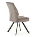 Lot de 6 chaises en velours côtelé et pieds en métal laqué noir coloris gris - BANIL